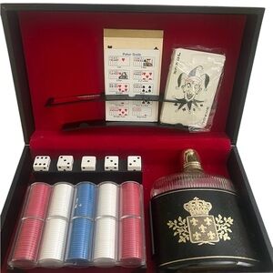 Vintage Griffon Poker Set - MCM Sweden Leatherette Case & Chips 60’s